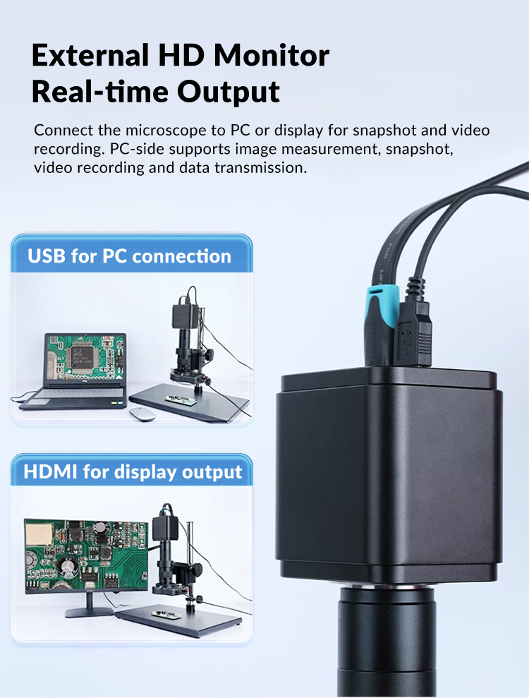 20-200X Electron Microscope Measurement USB Industrial HD CCD Camera High Magnification Professional Optical