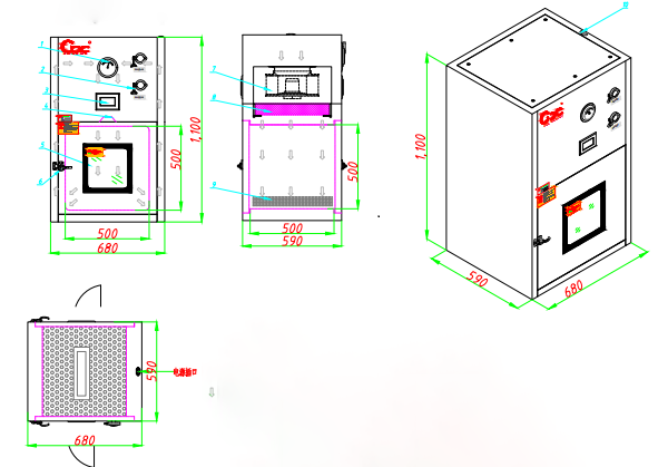 Boîte de débit laminaire en acier inoxydable pour environnements contrôlés
