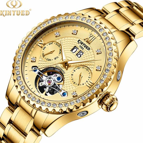 KINYUED Luxury Watch Brands Custom Water Resistant 3ATM Stainless Steel Men Watch