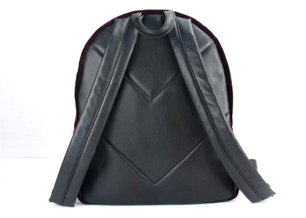 Velvet Casual Lightweight Nylon Backpack , Flannel Ladies Mini Backpack With Mochila Zipper