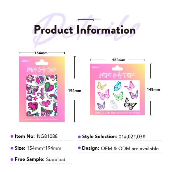 Digital Printing Custom Made Temporary Tattoo Sticker Short Term For Kids