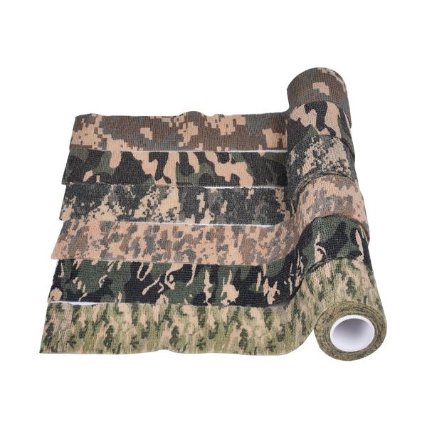 Outdoor Hunting Camping Heat Resistant Camo Self Adhesive Tape with Non-woven Fabrics