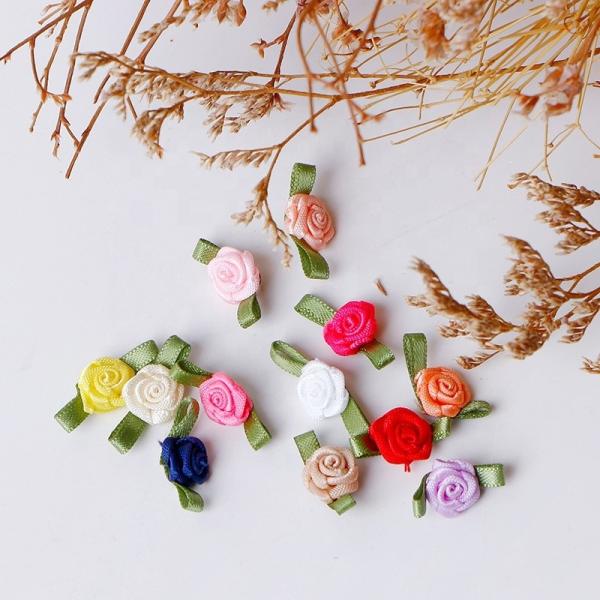 Handmade Pink Satin Ribbon Flowers Bow for Wedding Decoration Garment Accessories