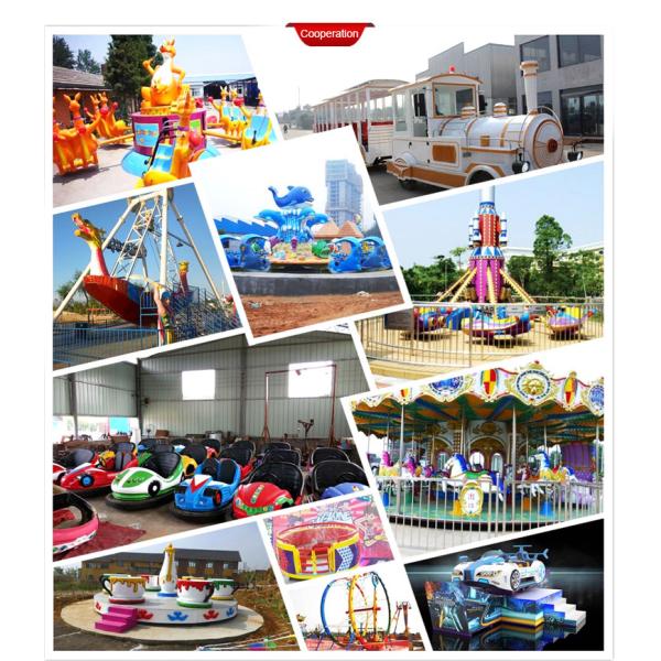 Amusement Park Train Rides Fiberglass Material Customized Track Length