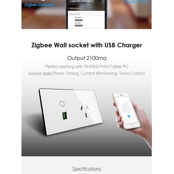 Australia Zigbee Power Point With USB Charger