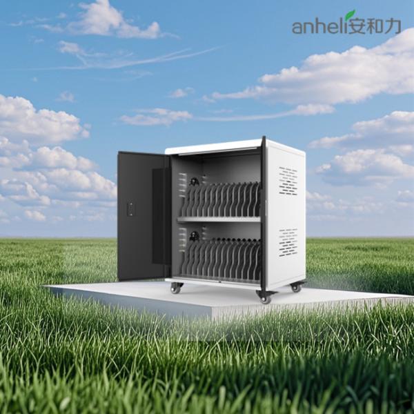30-Port Laptop Charging Cabinet with Cooling Fans and Wheels