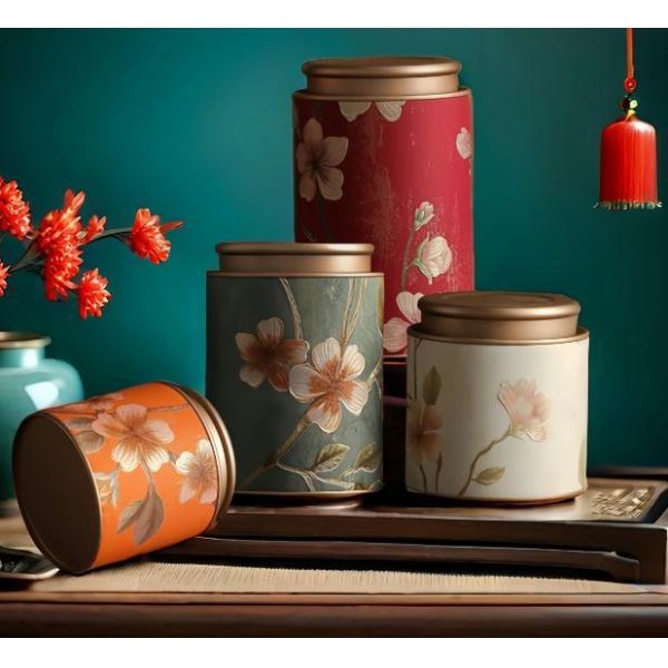 Loose Leaf Tea Tin Cans Coffee Metal Canisters Inner Lids Tea Packaging Tins