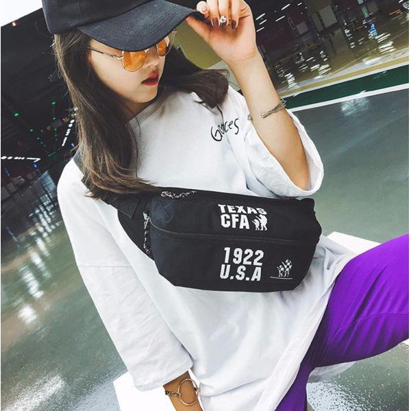 Hip hop earth cool Fanny pack pure color retro cross body bag with character word mother and daughter bag