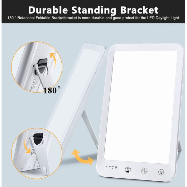 Brightness adjustable 5 level dimming Sad Phototherapy Lamp Light Therapy Full Spectrum Multifunction Elegant Day Light
