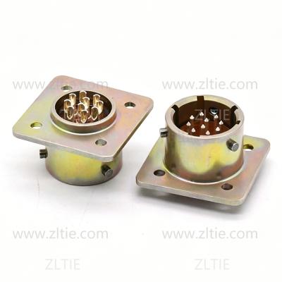 ZH127 Series Connector Shell Size 14 10pin Male Flange Socket Solder – СНЦ127-10