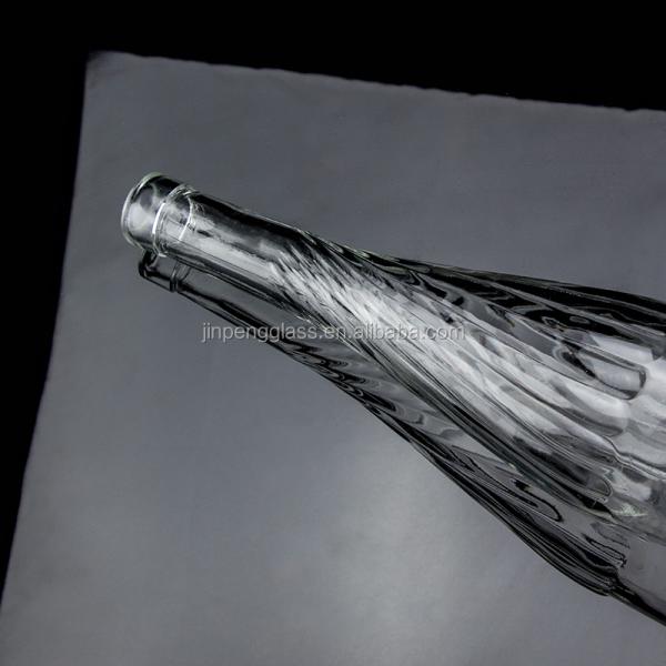 Glass Body Material 500ml 700ml Whiskey Wine Bottle with Unique Bottom Raised Design