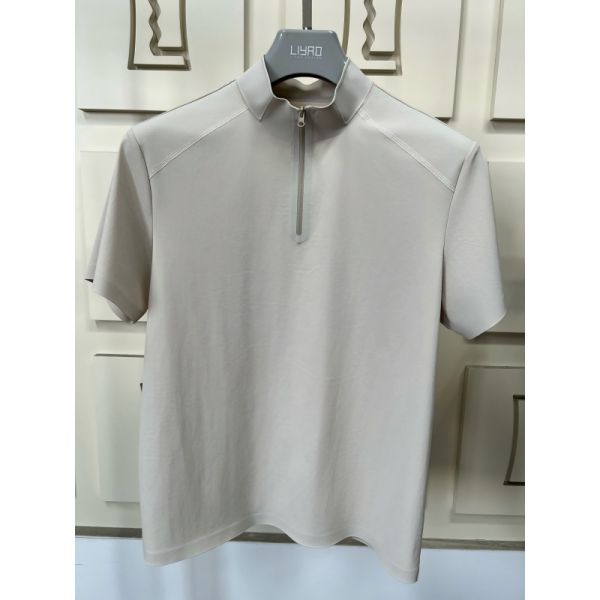 Men High Neck Short Sleeve Shirts Stretch Quick Dry and Breathable Fabric for Outdoor Sport T-shirt