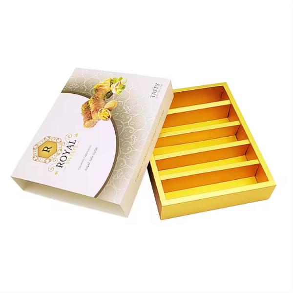 Excellent service personnalisé avec diapositives ouvertes en carton or doux