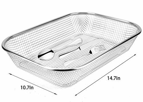 14 Inches Silverware Drying Basket Stainless Steel Rectangle Kitchen Supply