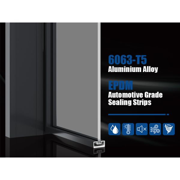 Single Glass Ultra Slim Panel Edge Waterproof Aluminium Housing Interior Casement Door