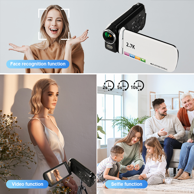 Retro 5K Video Digital Camera With Optical Zoom Anti Shake 3 Inch Flip Screen Vlog CMOS Camera Support External Lens for Vlog