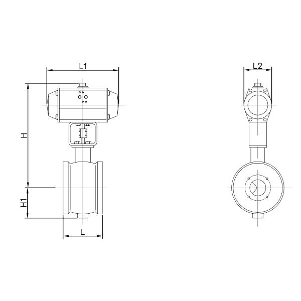 ZSSV V Type Control Pneumatic Ball Valves , Pneumatic Operated Ball Valve