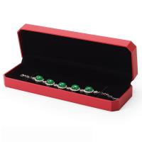 Red Leatherette Octagon Bracelet Box Jewelry Packaging
