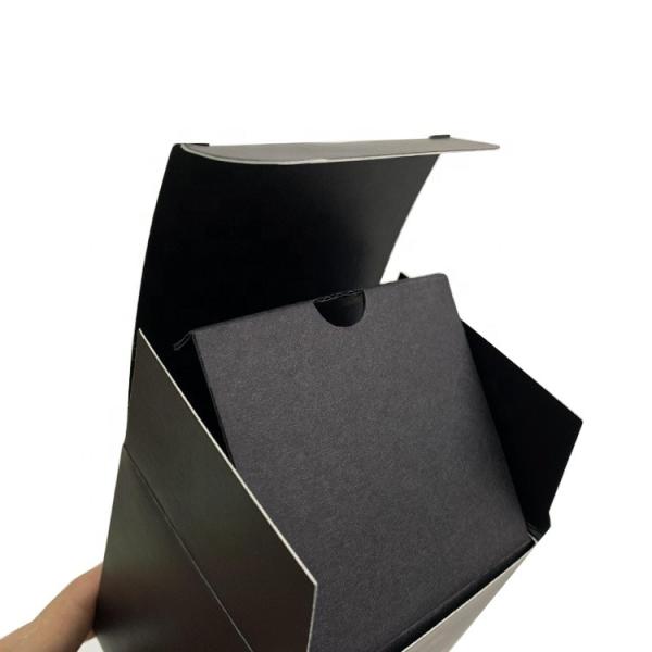 Custom Advanced Texture Art Paper Black Candle Packaging Paper Gift Box