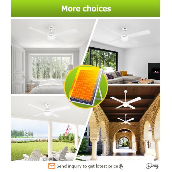 2- Ventilador de teto de economia de energia solar com baixa tensão estável e energia solar