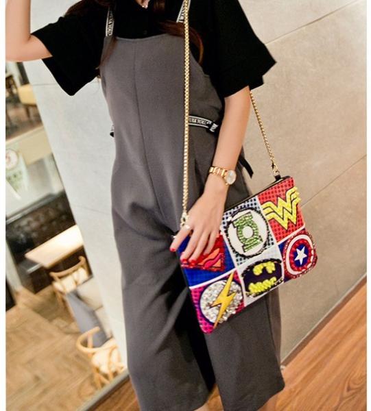 2016 new creative handmade embroidery exquisite fashion pu leather shoulder diagonal package tide Ms.