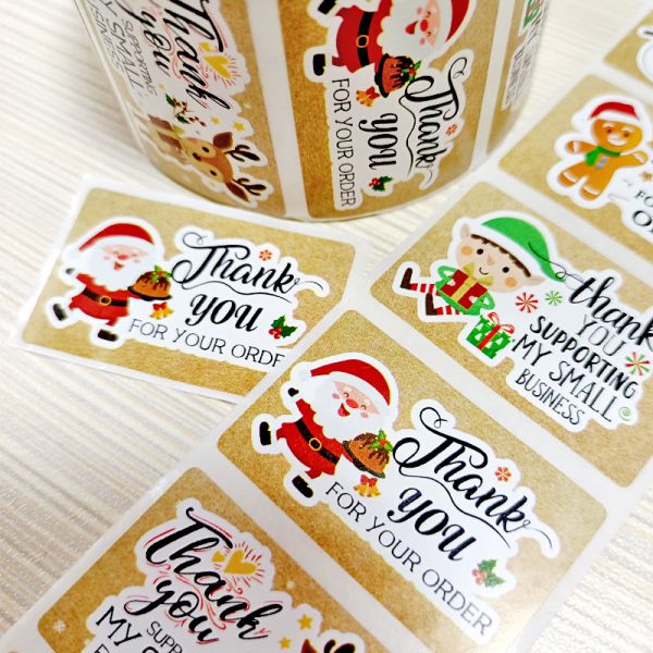 Christmas Gift Thank You Brown Custom Gift Labels Rectangular