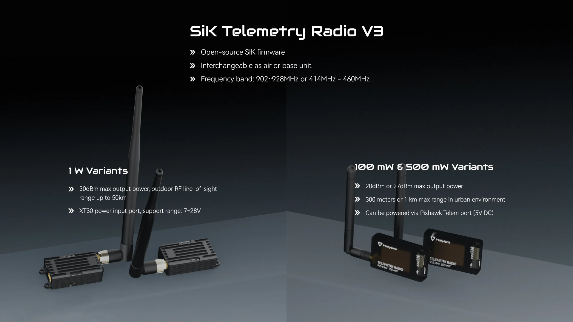 Holybro SiK Telemetry Radio 1W 915MHz 50 Kilometres Range Small Light Open-source Radio Platform for FPV Drone Accessories