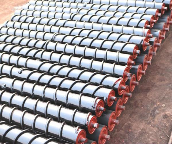 Q235 Carbon Steel Friction Conveyor Roller 50 kg/m Return Idler