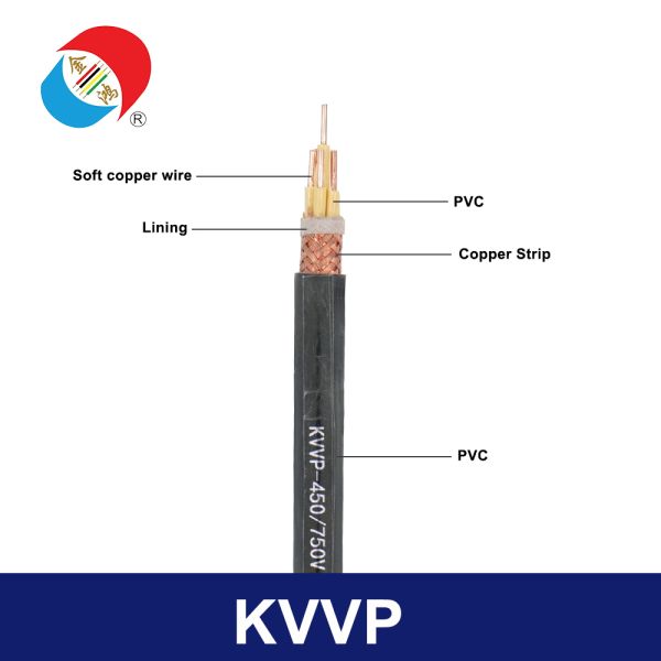 KVVP Shielded Control Cable for Precision Instrumentation & EMI Protection 450/750V PVC Insulated Copper Braid