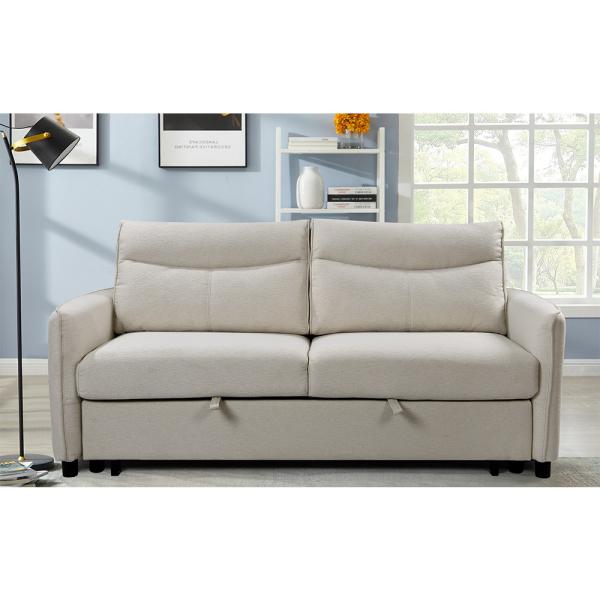 Nordic Top grade Indoor-Decoration new easy to clean linen fabric 3seater with fold out king size Upholstered sofa