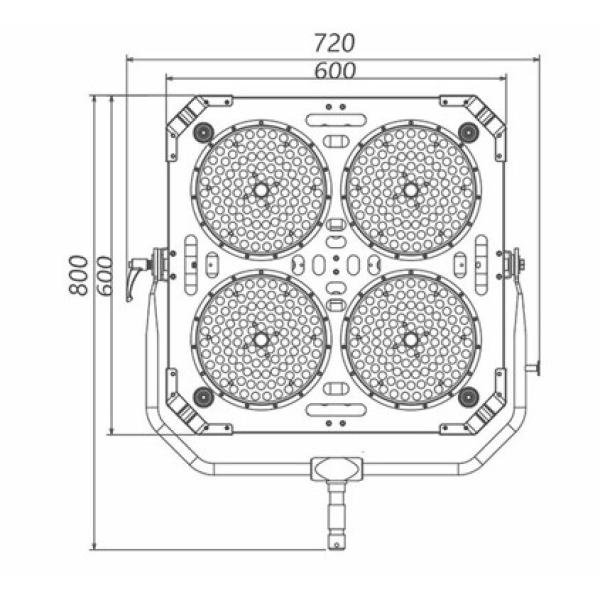 Outdoor Four Headlights Photography Fill Light Space Lamp 750W