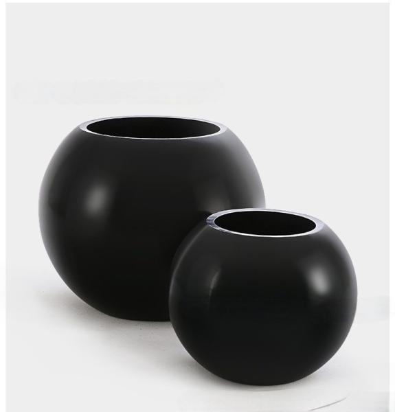 Round Oem 3pcs Large Stainless Steel Planters Shopping Mall Decorate