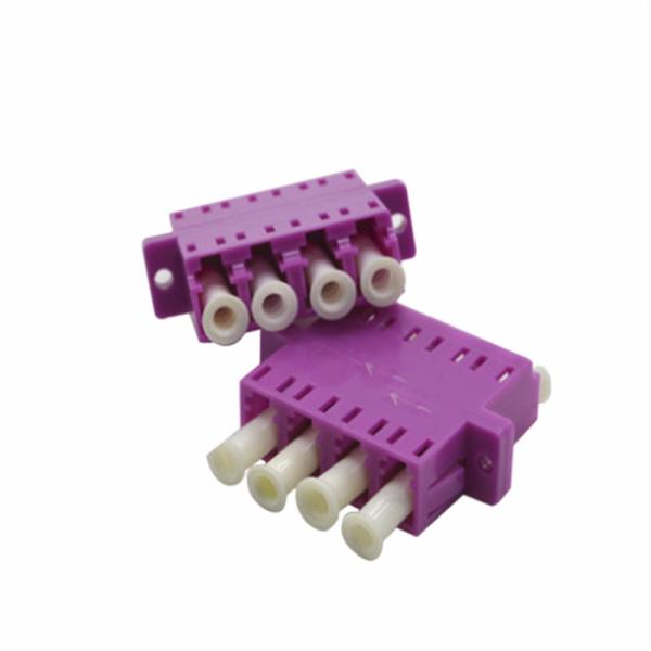 LC / UPC Fiber Optic Adapter Purple Plastic Case OM4 Simplex Multimode Type