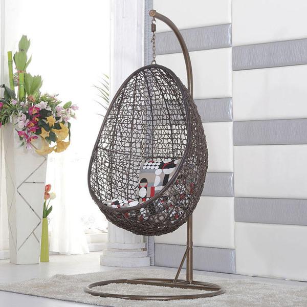 Mail Packing N Modern Design Single Swing Chair PE Rattan Hanging Chair for Apartment