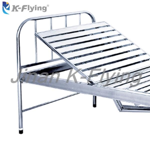 Metal Stainless Steel Single Crank Folding Manual Medical Bed for Hospital