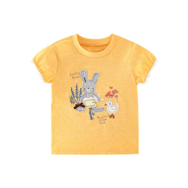 1.1M 43.3IN Girl Children'S Sports Shirts White Half Sleeve Top Navy Blue Oem