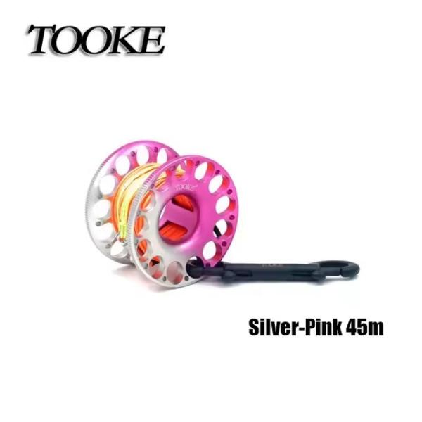 30M Aluminum Retractable Dive Reel With Black Stainless Steel Bolt Snap