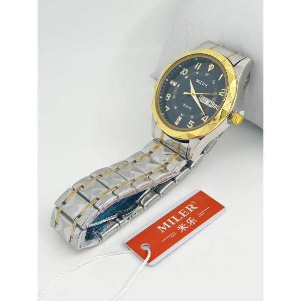Miler Luxury Men Кварцевые часы Водостойкие Дата Неделя Светящиеся наручные часы Нержавеющая сталь Мужские часы