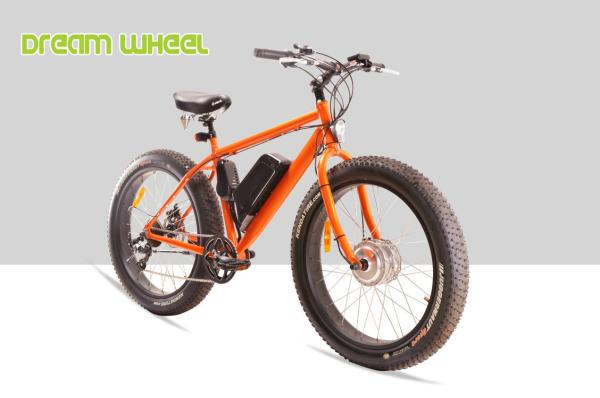 32km/H Electric Beach Cruiser Bikes , 4 Inch Fat Tire Beach Snow Electric Bike