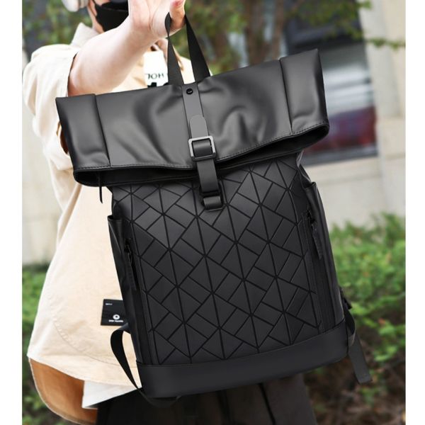 Colefa Male Outdoor Waterproof 16 Inch Computer Rucksack Work Commuting Travel Large Capacity College Student Roll up Backpack