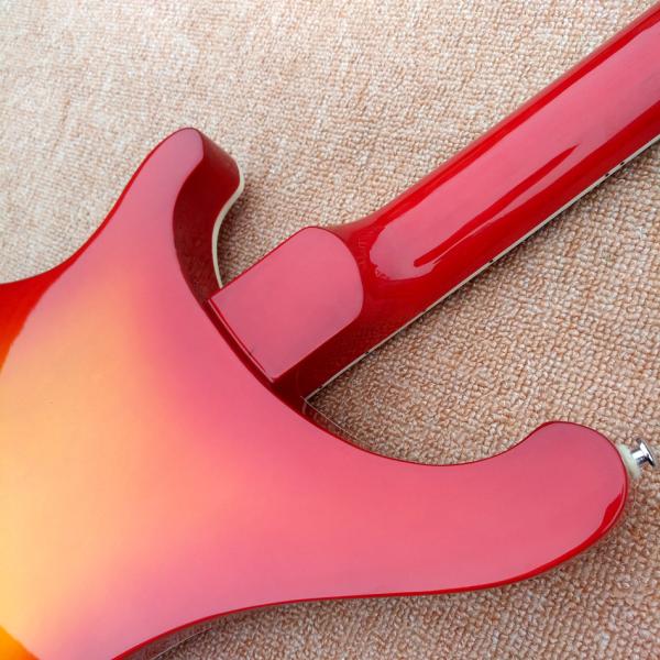 Top quality Rick 4003 model Ricken 4 strings Electric Bass guitar in Cherry burst color Chrome hardware, Free shipping