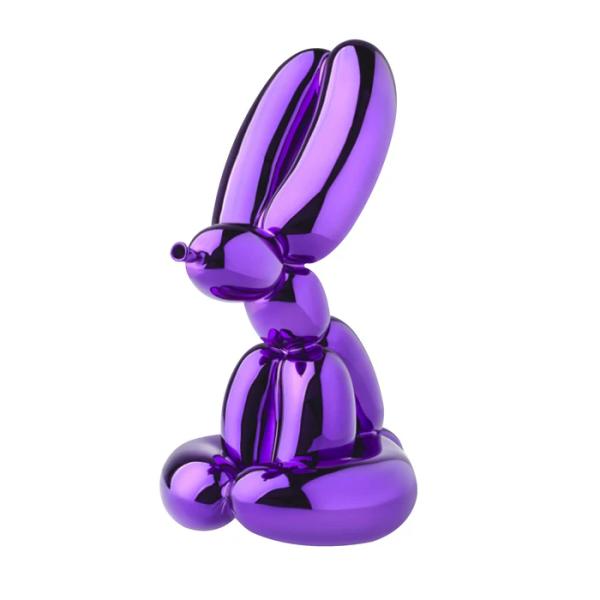Custom Commercial Sculpture Purple Balloon Bunny Fiberglass Sculpture