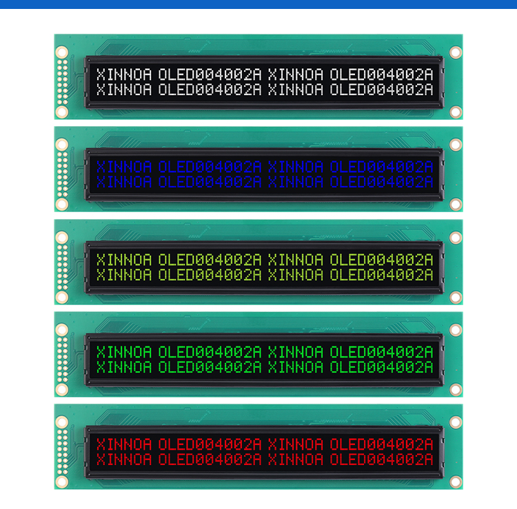 OLED004002A Black Film, 40x2 Character OLED LCD Display, WS0010 Controller, Parallel Port,154.4x16.5mm View Size,Working Temperature -40+80 Display