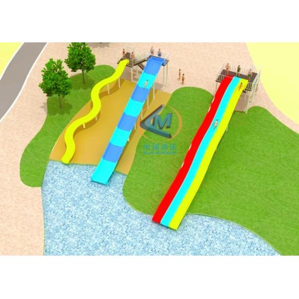 Outdoor Water Park Water Slide Design 10x9m Pool For Commercial Public Park