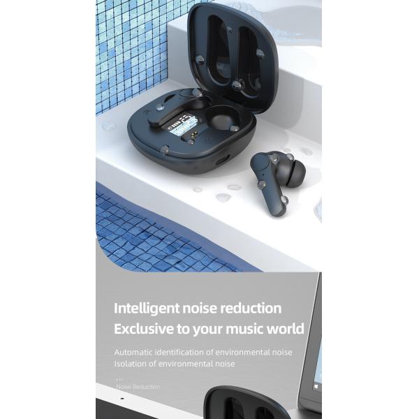 V5.2 Bluetooth Version Stereo Waterproof Gaming Sport Earphone with Digital Display In-Ear BT Headphones and Wireless Earbuds