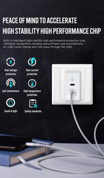 US Plug 100W Dual USB-C Cargador de pared ️ Adaptador de carga rápida de 2 puertos para computadoras portátiles, tabletas, teléfonos, dispositivos tipo C (100 ️ entrada 240V)