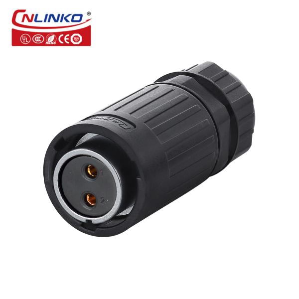 CNLINKO IP68 Waterproof M20 2 Pin Butt Plug High Voltage 2 Pin Electrical Connector