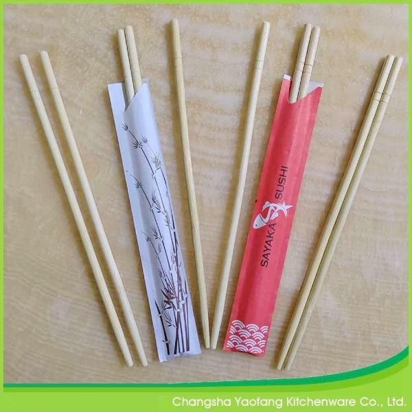 High Quality Custom Printed Disposable Bamboo Round Chopsticks with Logo