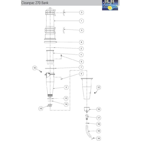 GLV-CLP270 Cleanpack 270 Centrifugal Cleaner Paper Machinery Parts with Customization