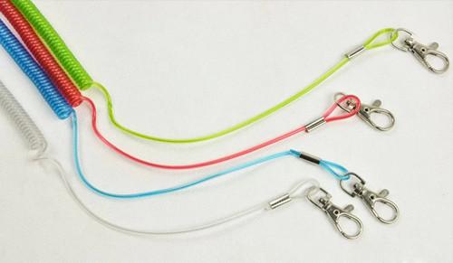 Popular hot selling plastic 3-20M stainless steel wire coil lanyard rod fishing coiltether